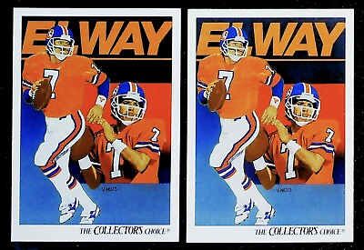 #ad 2 John Elway 1991 Upper Deck Collectors Choice #75 Broncos 2 Card Lot $1.00