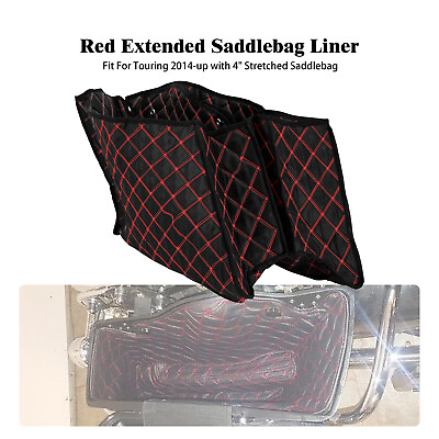 #ad 4#x27;#x27; Extended Saddlebag Stretched Bag Inserts w Red Line Fit For Harley Touring $45.59