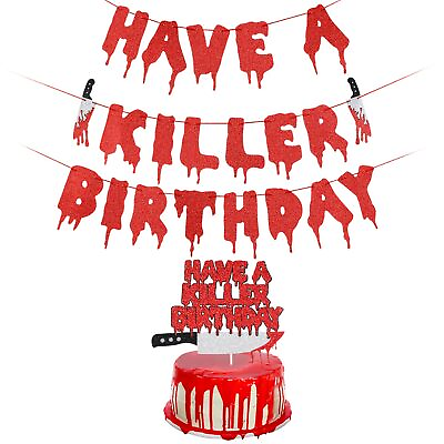 #ad Have a Killer Birthday Banner and Have A Killer Birthday Cake Topper Hallowe... $20.62