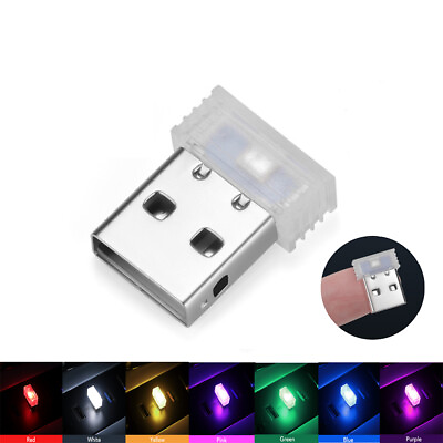 #ad Mini USB LED Light Car Interior Lights USB LED Atmosphere Lamp Light Plug in 5V $2.29