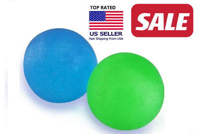 #ad 2 Stress Ball Therapy Relief Squeeze Round Hand Grip Exercise Ball muscle finger $10.99