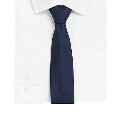 #ad Hugo Boss Made in Italy Solid Blue 100% Silk Skinny Tie $32.00