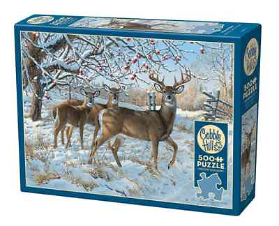 #ad Winter Deer 500 Piece Jigsaw Puzzle Cobble Hill New $24.99