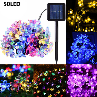 50 LED 23ft Solar String Lights Outdoor Flower Fairy Light f Patio Garden Party $8.99
