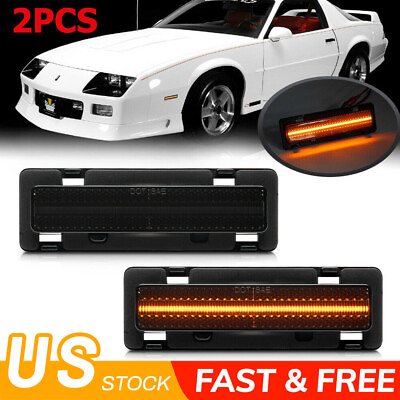 #ad 2x Smoked LED Bumper Side Marker Light For 1982 92 Chevy Camaro Pontiac Firebird $19.99