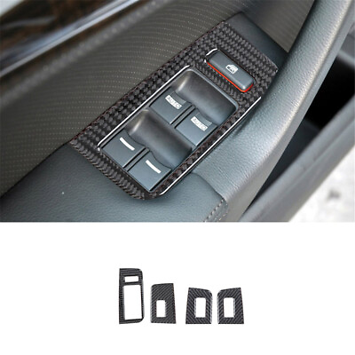 #ad 4Pcs Carbon Fiber Interior Window Control Cover Trim For Acura TL 2004 2008 $19.42