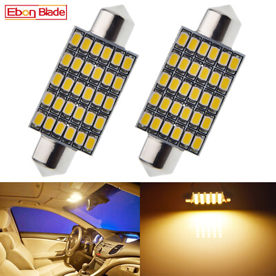 #ad 2 X 41MM 42MM 3020 30 LED Interior Dome Map Number Plate Light Bulb Warm White AU $5.44