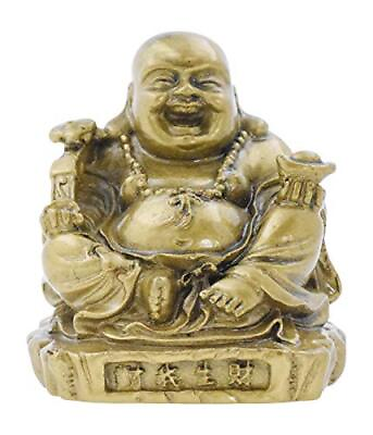 #ad Laughing Happy Small Buddha Statue Figurine For Lucky Home Dcor Gift Gold Color $24.24