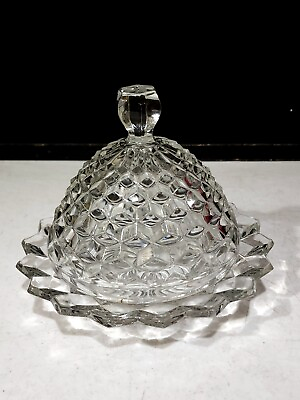 #ad Fostoria AMERICAN CRYSTAL 6quot; ROUND BUTTER DISH W COVER $56.99