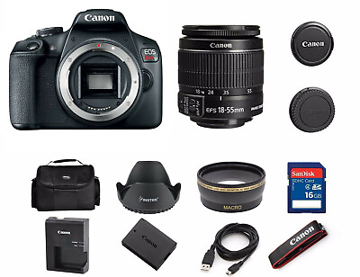 #ad MINT Canon EOS Rebel T7 24.1MP DSLR Camera with EF S 18 55 IS II Lens 2 LENSES $389.95