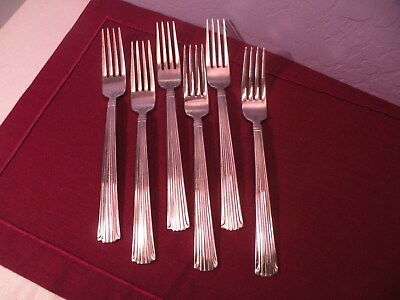 #ad Set Of 6 Reed amp; Barton Highbridge Dinner Forks 18 10 Stainless 8 1 8quot; $59.43