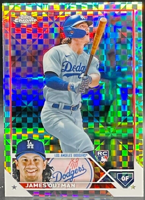 #ad JAMES OUTMAN 2023 Topps Chrome XFractor Refractor Rookie Card Dodgers #81 RC $8.49