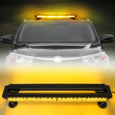 27quot; Rooftop Emergency 54 LED Amber Strobe Light Bar Double Side Flash Warning $69.28