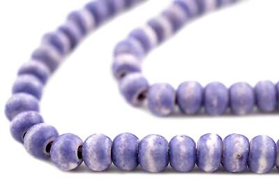 #ad Lavender Rustic Bone Mala Beads 8mm Nepal Purple Round Large Hole 28 Inch Strand $14.00