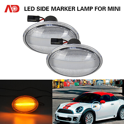 #ad For MINI Cooper R55 R56 R57 R58 R59 Amber LED Side Marker Light Fender Lamp 2PCS $19.79