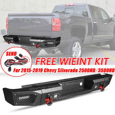 #ad Rear Bumper W LED Wire KIT For 15 2019 Chevy Silverado GMC Sierra 2500 3500 $598.49