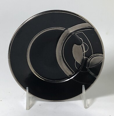 #ad Heath Ceramics Taliesin Plate Black Onyx Platinum Copper 6.2” Frank Lloyd Wright $95.00