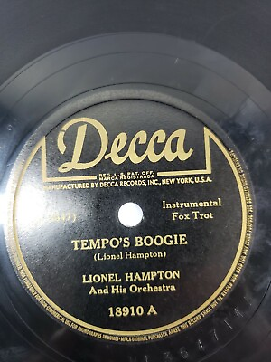#ad Lionel Hampton 78 10quot; Tempo#x27;s Boogie The Lamplighter V V $4.85