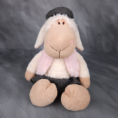 #ad Nici Sheep Lamb Plush Stuffed Animal Jolly Mah Pink Vest Hat Cap Skirt Beanbag $17.99