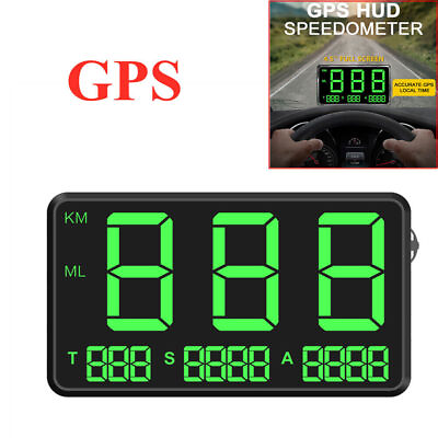 #ad 4.5quot; Car C80 Screen LED Speed Digital GPS Speedometer HUD Head up Display Alarm $29.49