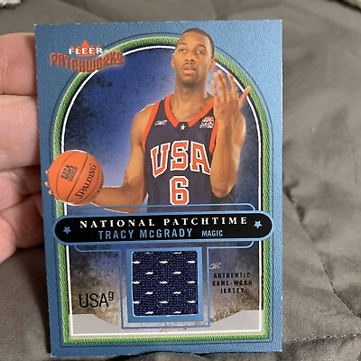 #ad 2003 04 Fleer Patchworks TRACY MCGRADY National Patch Time USA Patch 25 200 $32.00