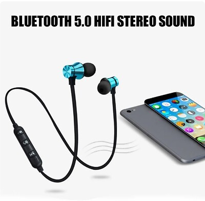 #ad HIFI headphone wired Stereo Sound Sports Headphone Bluetooth compatible Headset $9.45