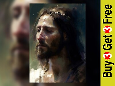 #ad Divine Light Jesus Christ Oil Painting Portrait Print 5quot;x7quot; GBP 4.99