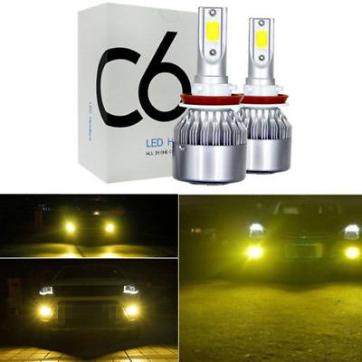#ad 2x H11 H8 H9 3000K Golden Yellow High Power COB LED Fog Lights Driving Bulb DRL $12.68