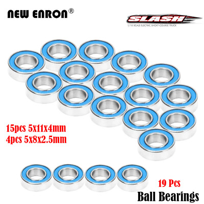 #ad 19Pc Chrome Steel Metric Ball Bearing Kit For RC Car 1 10 Traxxas SLASH 2WD AU $19.90