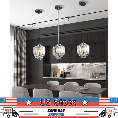 #ad Kitchen Island Pendant Lighting Lamp Crystal Chandelier Hanging Fixture 3 Lights $54.86