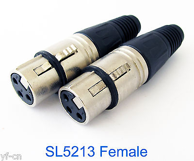 #ad 100pcs SL5213 XLR 3pin Female Jack Microphone Mic Speaker Cable Audio Connector $105.60