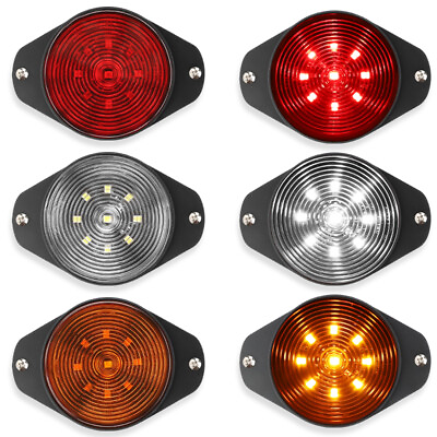 #ad 3inch Round Red Amber White LED Truck Trailer Brake Stop Turn Signal Tail Lights $27.98