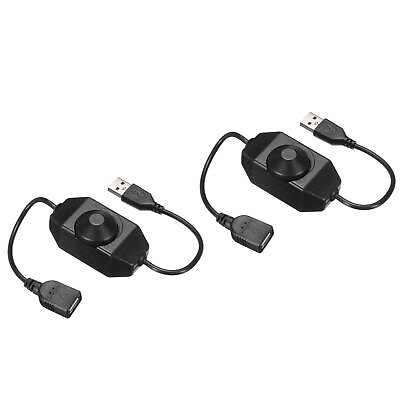 #ad 2pcs 5V USB PWM Rotary Inline Dimmer Switch for LED Strips Lights Black $15.92