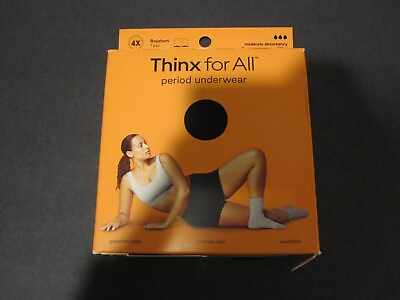 #ad Thinx for All Brief Bikini Hi Waist Boyshort Super Heavy Moderate 4X $5.00