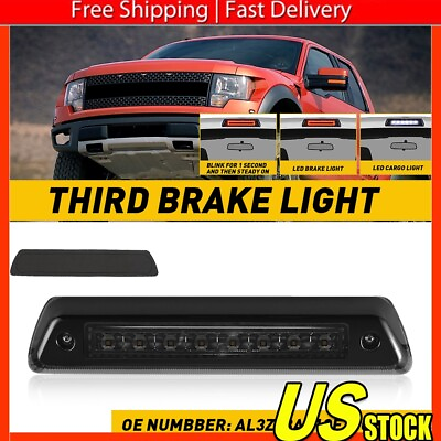 #ad For 2009 2014 Ford F150 Optic Style LED 3rd Third Brake Light Cargo Lamp SMOKED $34.19