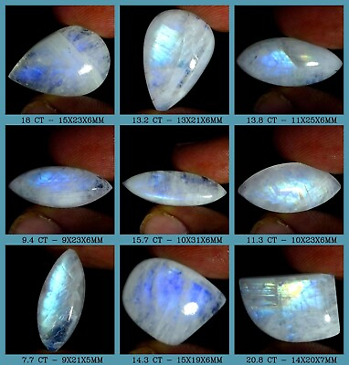 #ad Natural Sri Lankan Rainbow Moonstone Cabochon Loose Gemstone For Jewelry $6.57