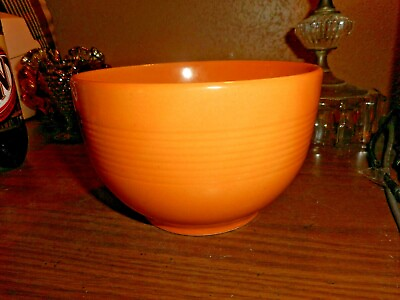 #ad North Crest Light Burnt Orange Glazed Mixing Bowl Ribbed Sides 3 1 2 inches tall $11.72