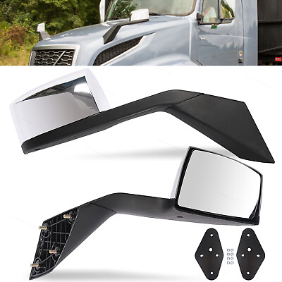 #ad Hood Mirrors Plates Chrome For 2006 2016 Volvo VNL Tow Mirrors LeftRight Side $82.17