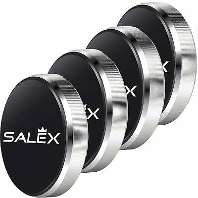SALEX Magnetic Mounts 4 Pack. Silver Flat Cell Phone Holders for Car Dash Wall $16.99