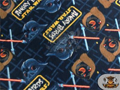 #ad Polar Fleece Fabric Print LARGE ANGRY BIRDS STARWARS BATTLE 60quot; W Sold BTY S 541 $18.99