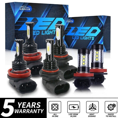 #ad LED Headlight 6000K High Low Beams Fog Lights Bulbs For Nissan Rogue 2014 2020 $37.99