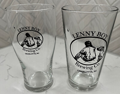 #ad Pair Of Lenny Boy Brewing Co Pint Glasses Charlotte NC Beer Brewery Craft Beer $6.75