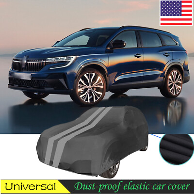 #ad Black Grey SUV Dust proof elastic car cover indoor vehicle for Renault Espace $119.99