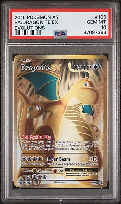 #ad Pokémon TCG Dragonite EX Evolutions 106 108 Holo Full Art Ultra Rare PSA 10 $120.00
