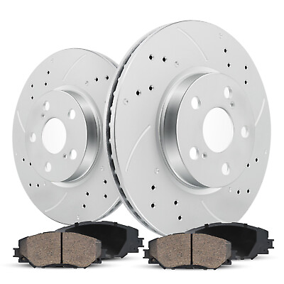 #ad Front Drilled Rotors Ceramic Brake Pads for Lexus RX330 RX350 Toyota Highlander $76.32