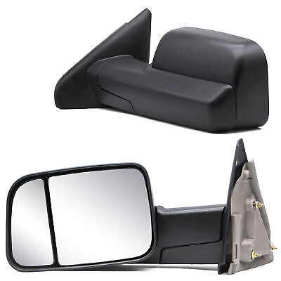 #ad Towing Mirrors Manual Folding Fits 2003 2009 Dodge Ram 2500 3500 LH RH Black $105.55