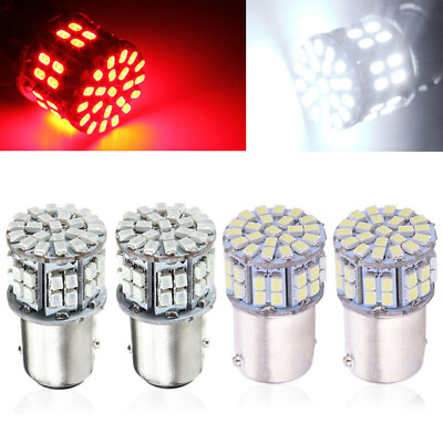#ad 1156 BA15S LED Reverse Light Backup Bulb White Red 50 SMD Parking DRL Lamp $7.99