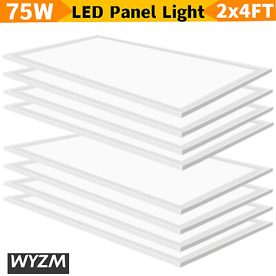#ad 8Pack 2x4 Ft LED Panel Light Drop Ceiling Flat 5000K Recessed Troffer Fixture $373.69