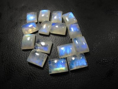 #ad Natural Indian Rainbow Moonstone Rectangle Cabochon Loose Gemstone 10x14mm $262.50