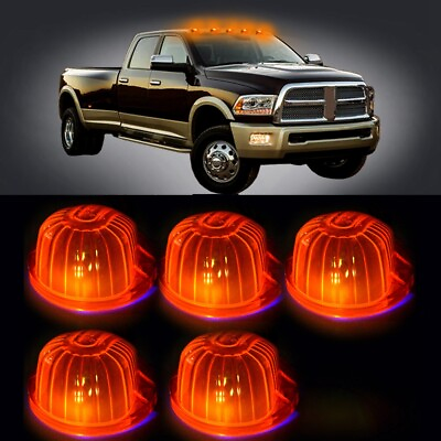#ad 5x Amber Lens Cab Marker Round Lights T10 SMD Blue Lamps For Chevrolet $10.87